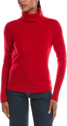 Fort&eacute; Cashmere Chunky Trim Turtleneck 100% Cashmere Sweater