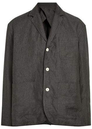 Jacquemus La Veste Pastro Striped Linen Jacket - Dark Grey - 52 (IT52 / XL)