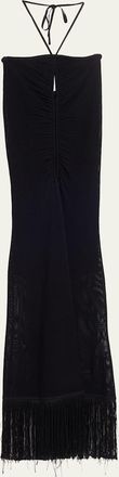 Cara Cara Hawthorn Fringe Halter Dress