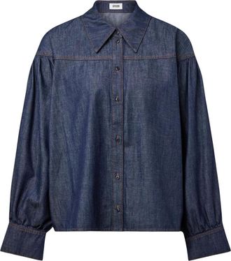 Drykorn Overhemden, Dames, Blauw, XL, Katoen, Seleni