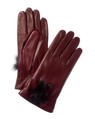 Portolano Pom Leather Gloves