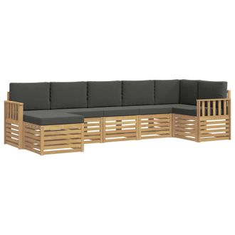 vidaXL Conjunto De Sof&aacute;s De Exterior 7 Pcs Blanco Y Antracita Vidaxl