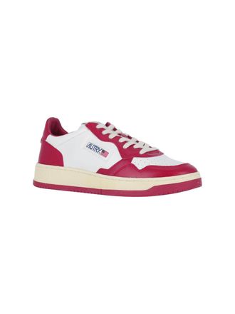 Autry Two-Tone Leather Low-Top Sneaker - Red