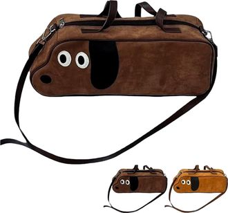 Generic Sausage Dog Crossbody Bag, Cute Dachshund Shaped Shoulder Bag with Adjustable Strap, Casual Daily Commuter Bag for Women (Brown)