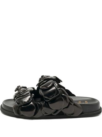 Valentino Garavani 03 Rose Edition Atelier leather slides - Black