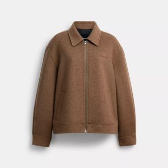 Coach Zip Front Wool Jacket