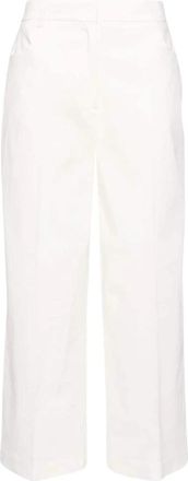 Pinko Protesilao Cropped Broek - Dames - Vrijetijds broeken - Wit - L - Katoen - Broeken