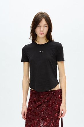 Ann Demeulemeester Floor Micro T-shirt With Monogram Embroidery Brush