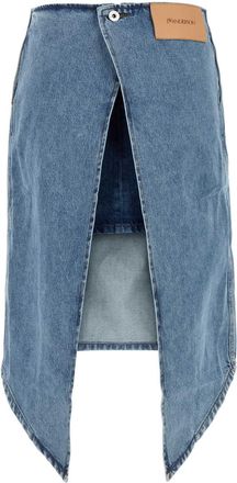 J.W.Anderson Womens Midi Skirt Blue Cotton