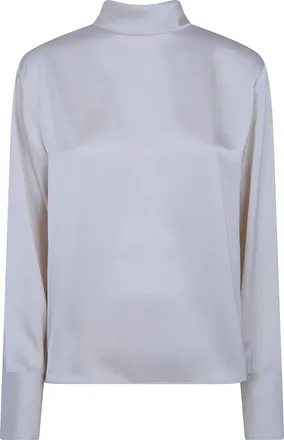 DRHOPE Shirt Main Feature Ribbon Silky Shirt