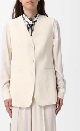 Fabiana Filippi Gilet sartoriale monopetto in misto viscosa con scollo a V
