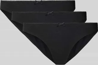 Jake*s Casual Slip mit Schleifen-Applikation im 3er-Pack in Black, Gr&ouml;&szlig;e XL