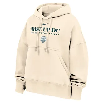 Nike Washington Spirit Phoenix Fleece Nike Womens Oversized Hoodie in White | W31855WSNS26-NAT