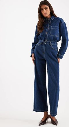 4th & Reckless Jeans dritti lavaggio scuro in coordinato-Blu
