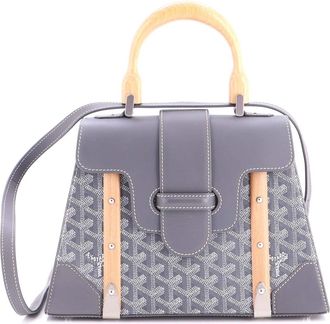 Goyard Saigon Top Handle Bag Coated Canvas with Leather PM