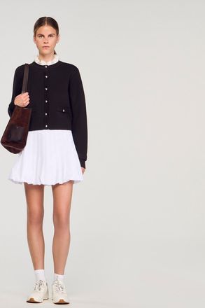 Sandro Cardigan with removable ruffle collar