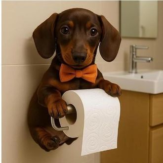 OEM Soporte Para Papel Higi&eacute;nico Independiente, Soporte Para Papel Higi&eacute;nico De Pared Para Perros, Dispensador De Papel Decorativo De Resina Para Cocina, 