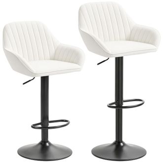HOMCOM Taburetes de bar 50.5x50x107 cm crema