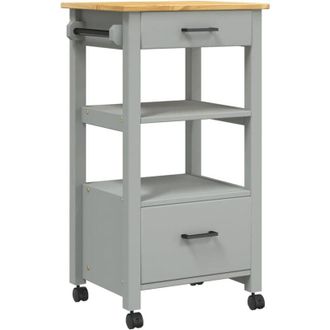 vidaXL Carrito De Cocina Monza Madera Maciza De Pino 48x40x90 Cm Vidaxl