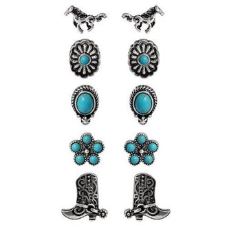 Jessica Simpson Western Turquoise Earring Set in Silver at Nordstrom