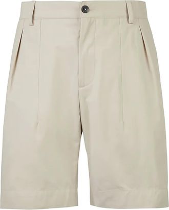 Sease pleated-front cotton shorts - men - Cotton - L - Neutrals