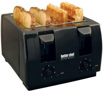 Better Chef 4 Slice Wide Slot Dual Control Toaster in Black at Nordstrom