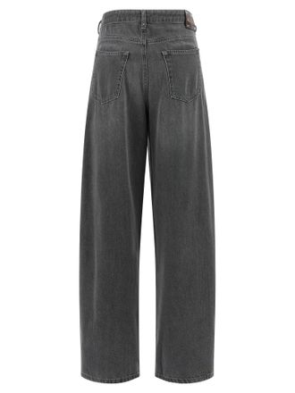 Max Mara Womens Gray Cotton Cropped Jeans Clothing