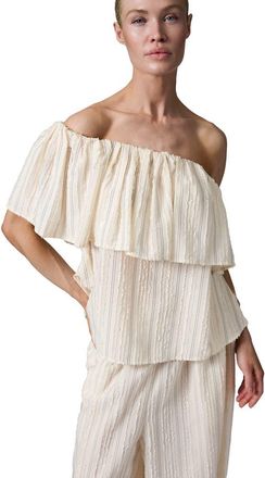 Day Birger Et Mikkelsen Hera Raw Stripe Bardot Top in Jet Stream at Nordstrom, Size 10