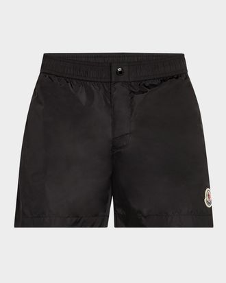 Moncler Men & apos;s Side-Stripe Nylon Swim Shorts