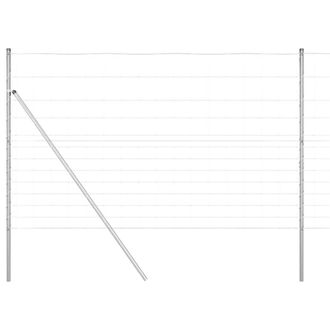 Berkfield Home Field Fence 1.5x50 m Galvanised Steel in Silver