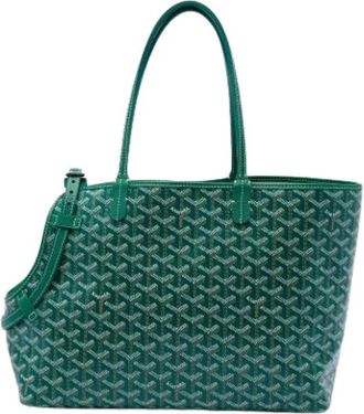 Goyard Pre-owned Chien Gris Hondenmand - Dames - Vintage Shopper - Groen - ONE Size - Leer - Vintage