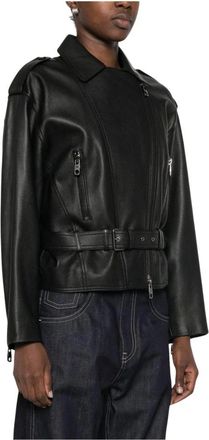 Emporio Armani Chaqueta Biker de Piel - Jackets - Mujer - Negro - 2XS
