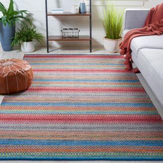 Safavieh Kilim Flat Weave Area Rug, Blue / Red Bohemian Style Easy Care