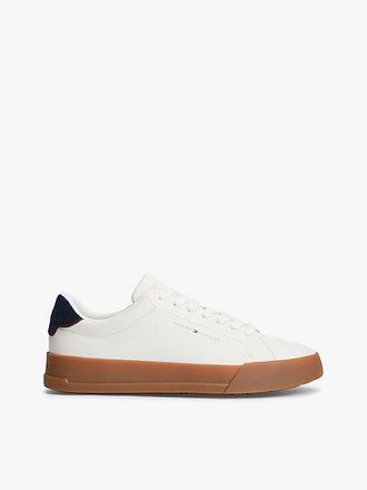 Tommy Hilfiger Logo Court Trainers With Leather