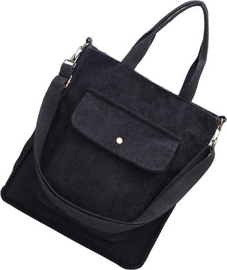 Vosarea Large Capacity Corduroy Shoulder Bag for Women Soft Wear-resistant Crossbody Tote with Strap Portable Everyday Outdoor Carrying Pouch for Cell Phones 