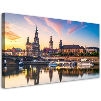 Feeby Cuadro En Lienzo, Paisaje De La Ciudad De Dresde Alemania, 100x50