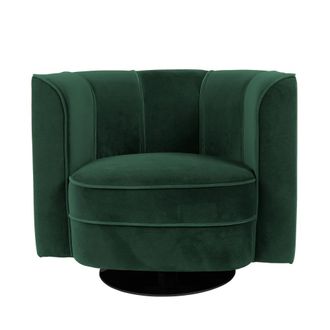 Dutchbone Sill&oacute;n de terciopelo suave en verde