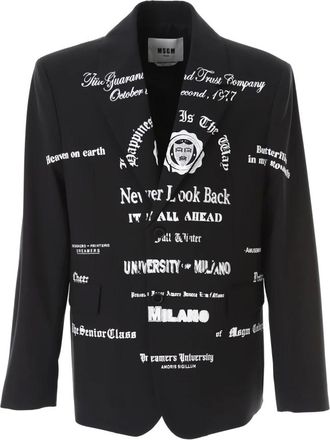 Msgm Msgm, Jassen, Heren, Zwart, M, Wol, Guarantee Jacket