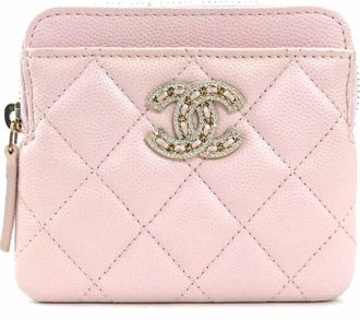 Chanel Light Pink Grained Calfskin Coin Purse/Coin Case (Pre-Owned)