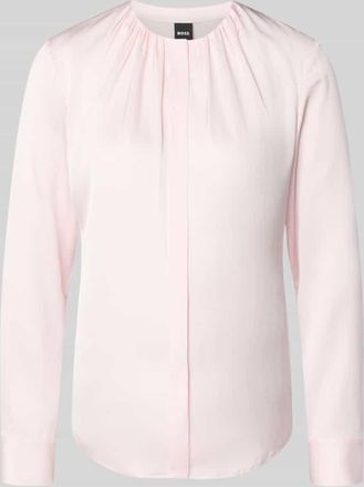 HUGO BOSS Regular Fit Langarmbluse aus Seiden-Mix Modell BANORAH in Rose, Gr&ouml;&szlig;e 32