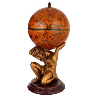 Wanderlust Deco Figura Botellero Globo Terr&aacute;queo Rojo 42x42x85
