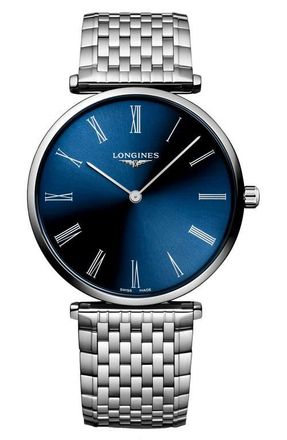 Longines La Grande Classique de Longines Bracelet Watch, 38mm in Blue at Nordstrom