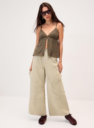 Twik Womens Wide-leg cargo jean