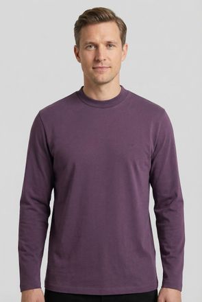 Fynch-Hatton Langarmshirt FYNCH-HATTON, Herren, Gr. 4XL, aubergine, Jersey, Obermaterial: 100% Baumwolle, unifarben, gerade h&uuml;ftbedeckend, Rundhals, Shirts Langarm