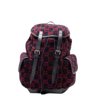 Gucci Pre-owned Backpacks, female, Blue, Size: ONE SIZE Pre-owned Wool Backpack