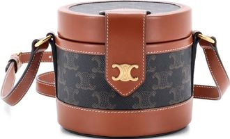 Celine Borsa a tracolla Triomphe piccola in tela cerata - Marrone