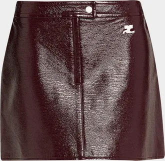 Courr&egrave;ges Reedition Vinyl Mini Skirt