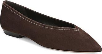 Veronica Beard Bancroft Pointed Toe Flat in Espresso at Nordstrom, Size 5.5