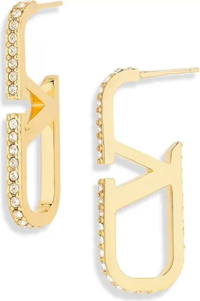 Valentino Garavani Vlogo Signature Swarovski Crystal Earrings in Gold at Nordstrom