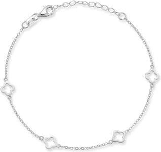 Glaze Jewelry Clover Station Anklet in Silver at Nordstrom Rack